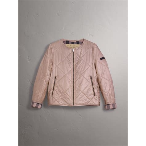 collarless diamond quilted lightweight jacket